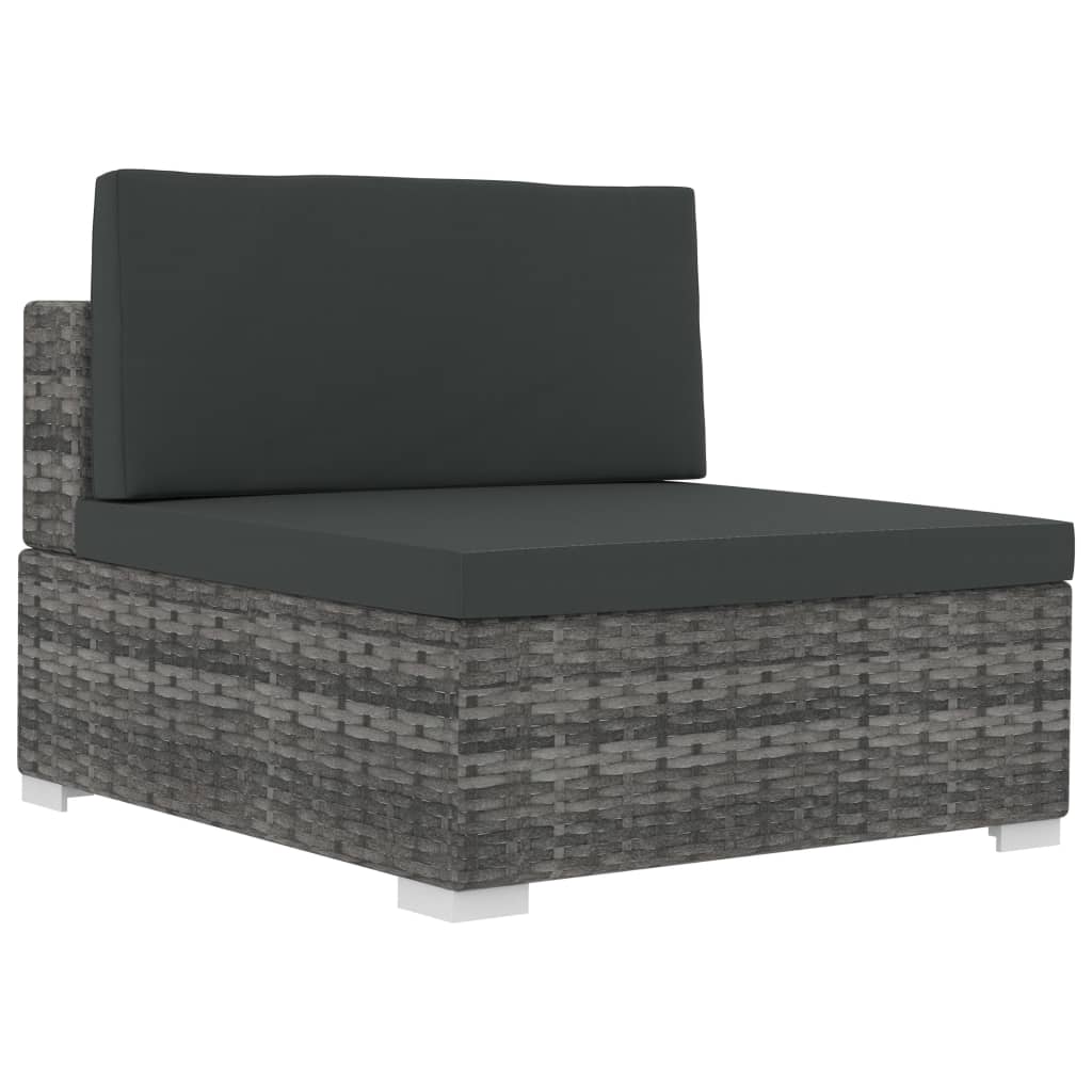 4-delige Loungeset met kussens poly rattan grijs is nu te koop bij PeponiXL, paradijselijk wonen!