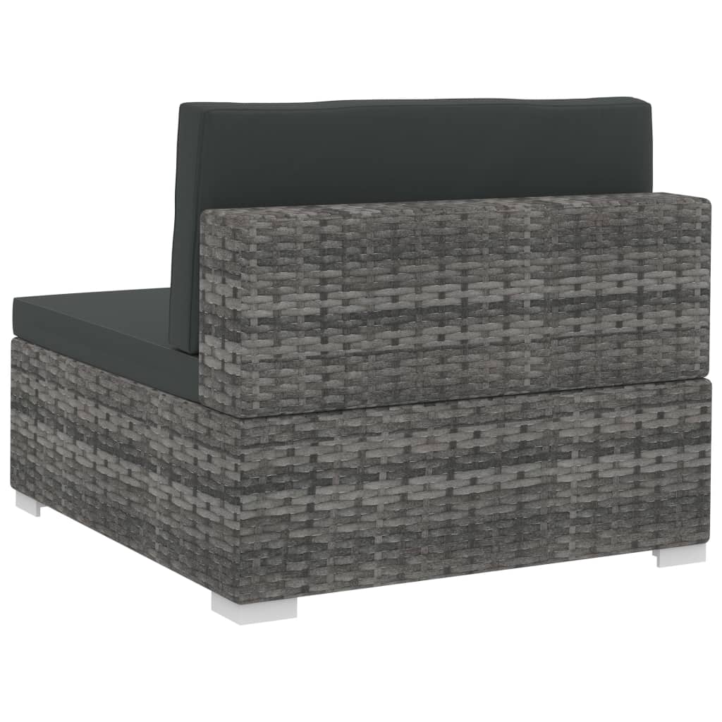 4-delige Loungeset met kussens poly rattan grijs is nu te koop bij PeponiXL, paradijselijk wonen!