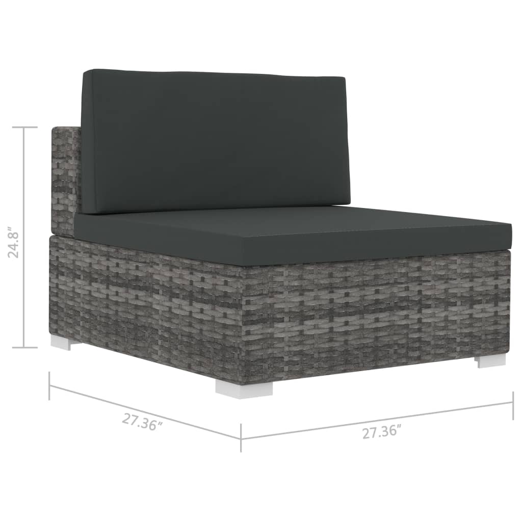 4-delige Loungeset met kussens poly rattan grijs is nu te koop bij PeponiXL, paradijselijk wonen!