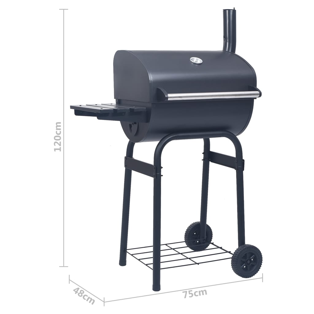Houtskoolbarbecue roker met onderschap zwart is nu te koop bij PeponiXL, paradijselijk wonen!