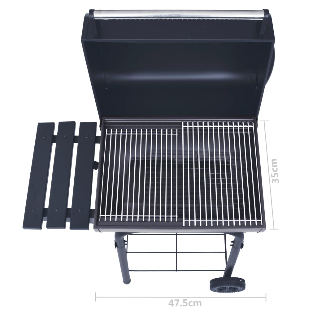 Houtskoolbarbecue roker met onderschap zwart is nu te koop bij PeponiXL, paradijselijk wonen!