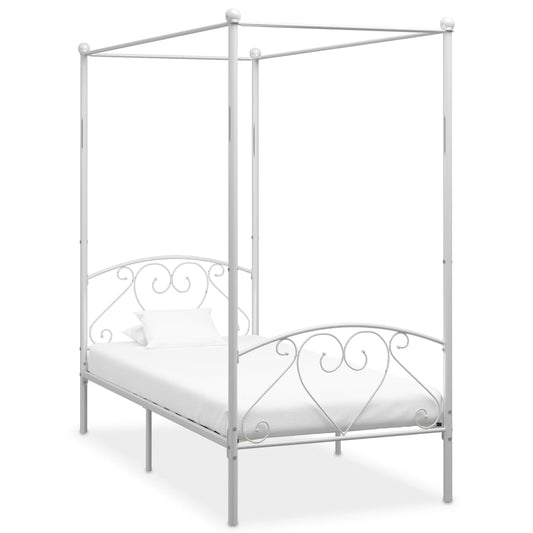 Hemelbedframe metaal wit 100x200 cm is nu te koop bij PeponiXL, paradijselijk wonen!