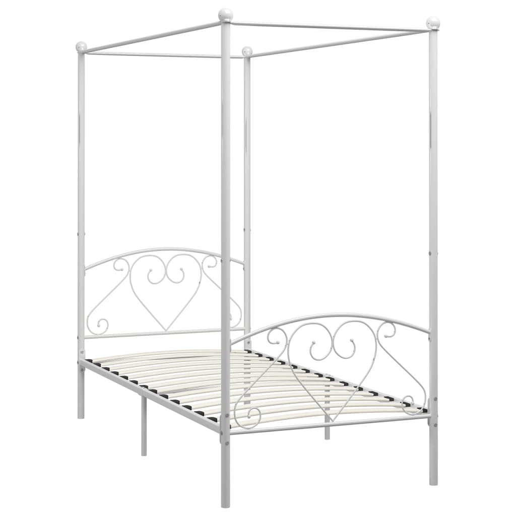 Hemelbedframe metaal wit 100x200 cm is nu te koop bij PeponiXL, paradijselijk wonen!