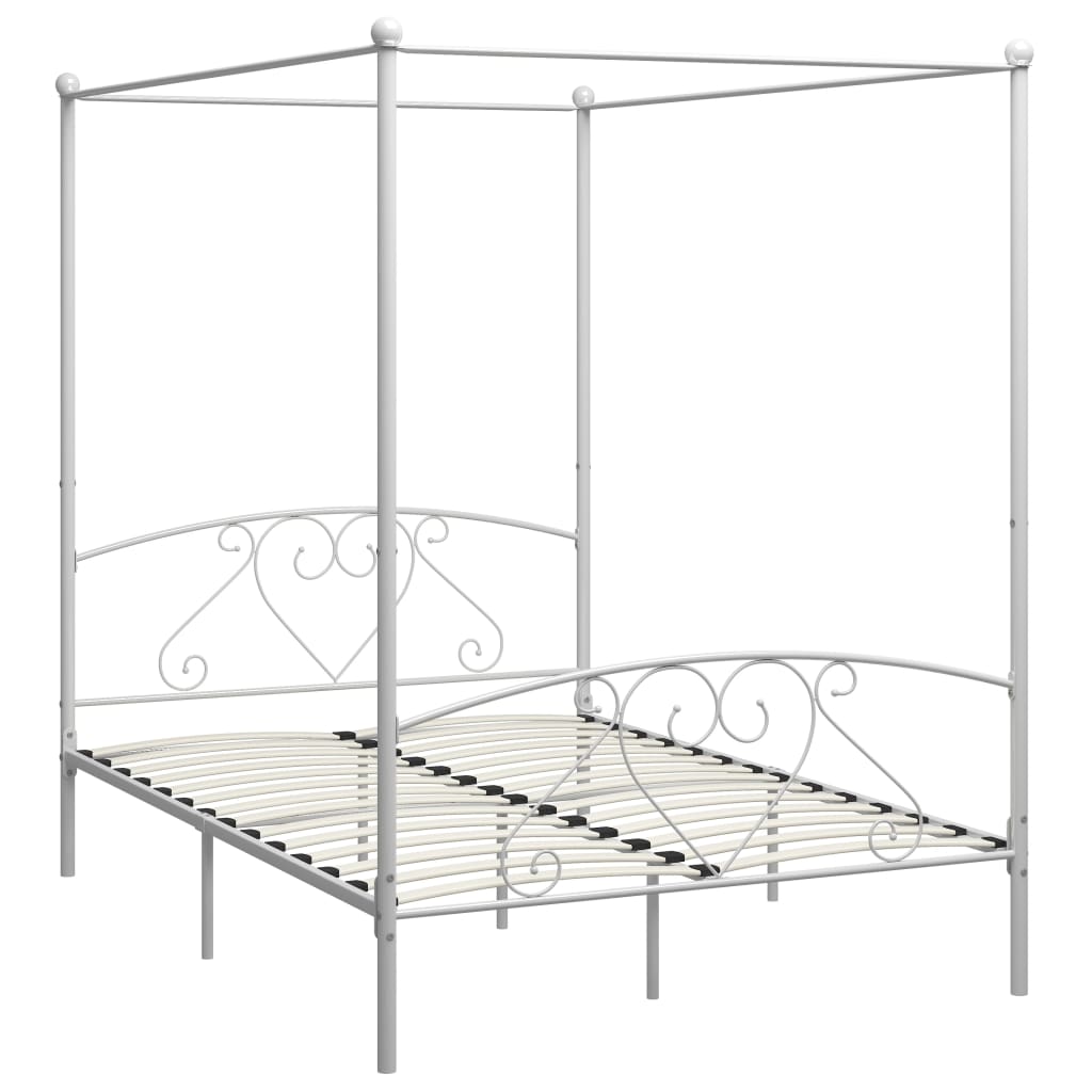 Hemelbedframe metaal wit 140x200 cm is nu te koop bij PeponiXL, paradijselijk wonen!