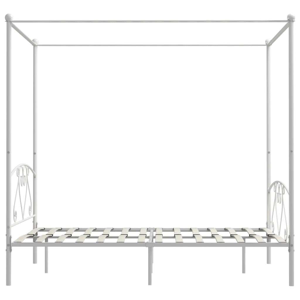 Hemelbedframe metaal wit 140x200 cm is nu te koop bij PeponiXL, paradijselijk wonen!