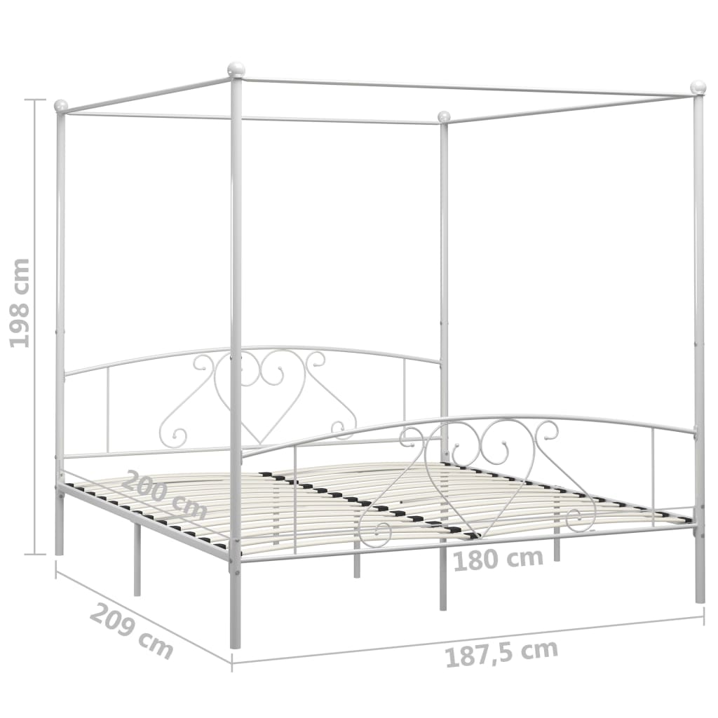 Hemelbedframe metaal wit 180x200 cm is nu te koop bij PeponiXL, paradijselijk wonen!