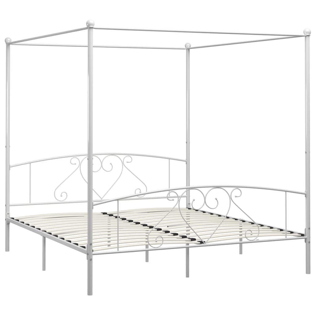 Hemelbedframe metaal wit 200x200 cm is nu te koop bij PeponiXL, paradijselijk wonen!