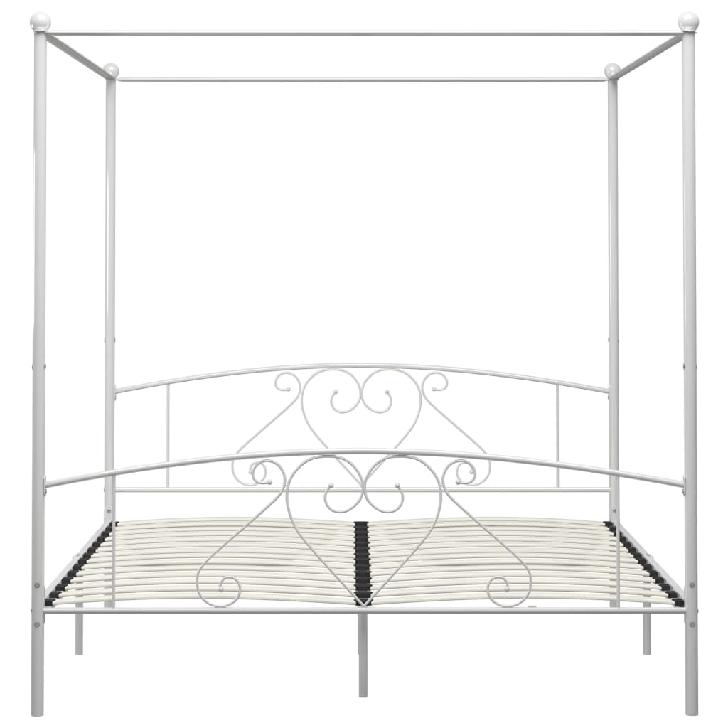 Hemelbedframe metaal wit 200x200 cm is nu te koop bij PeponiXL, paradijselijk wonen!