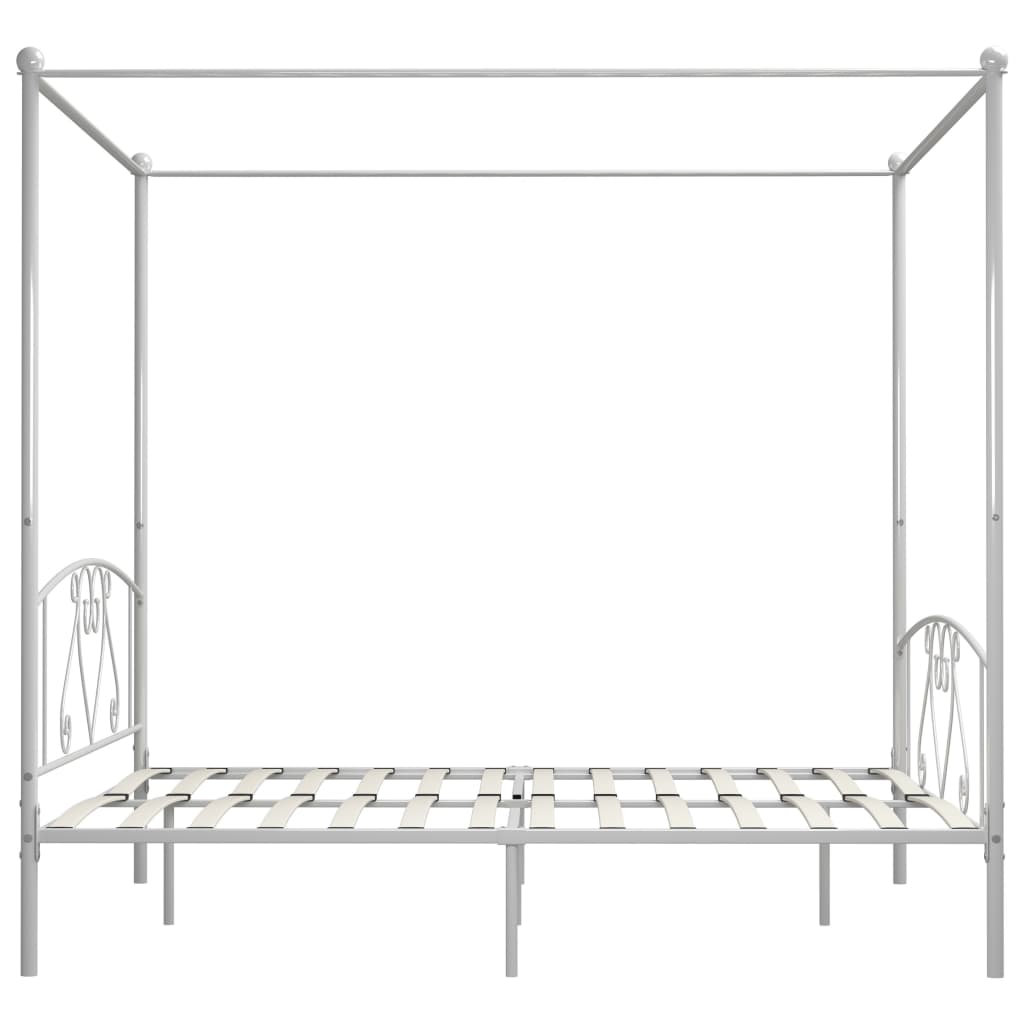 Hemelbedframe metaal wit 200x200 cm is nu te koop bij PeponiXL, paradijselijk wonen!