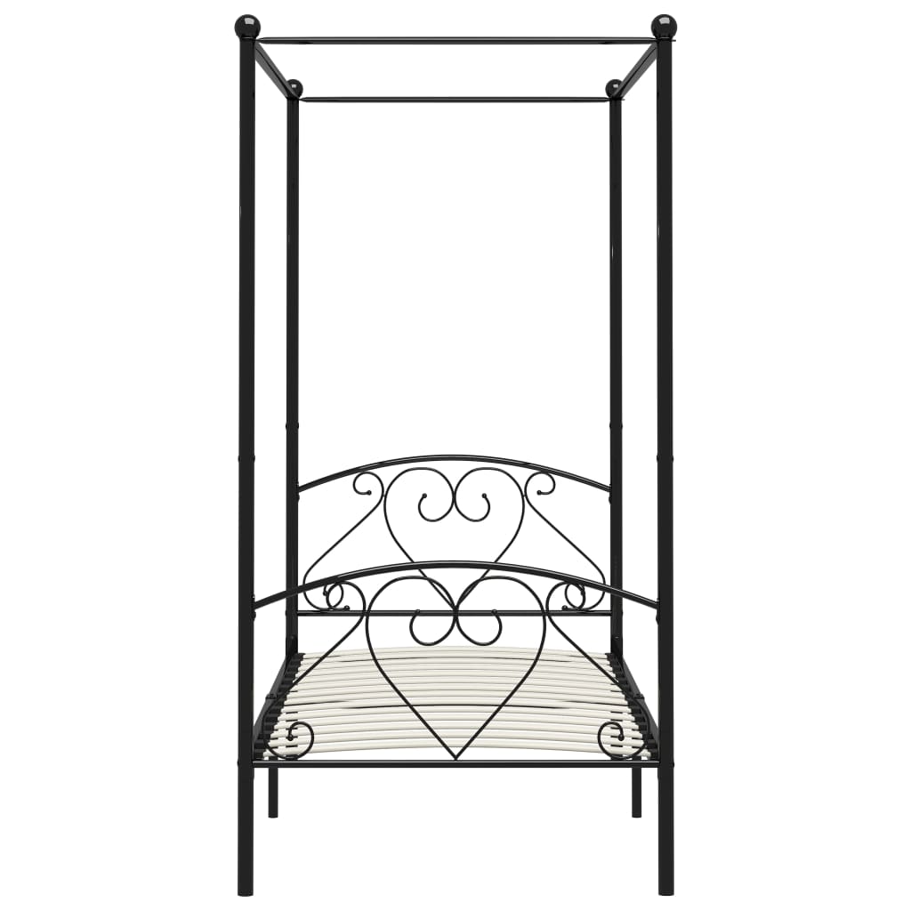 Hemelbedframe metaal zwart 90x200 cm is nu te koop bij PeponiXL, paradijselijk wonen!