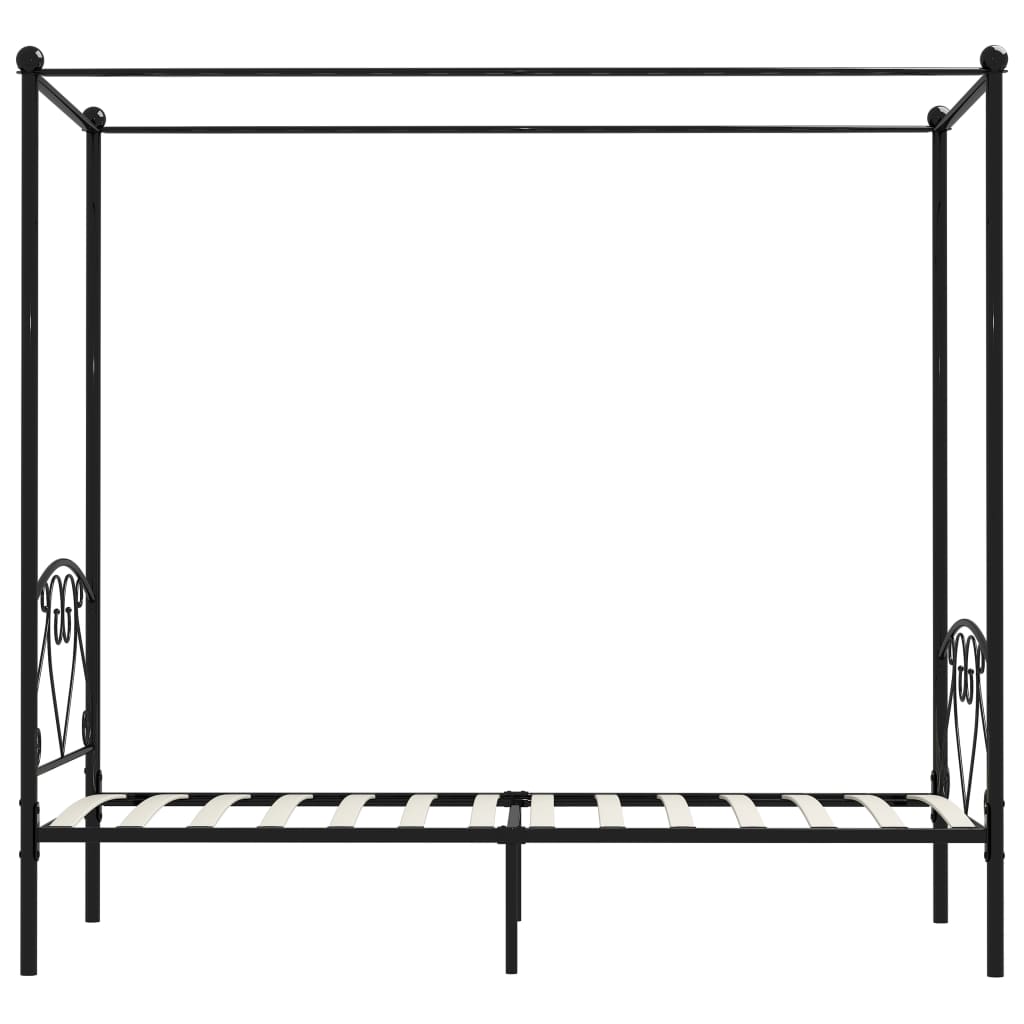 Hemelbedframe metaal zwart 90x200 cm is nu te koop bij PeponiXL, paradijselijk wonen!