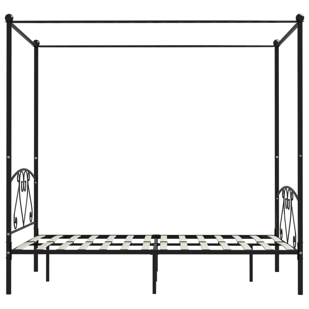 Hemelbedframe metaal zwart 140x200 cm is nu te koop bij PeponiXL, paradijselijk wonen!