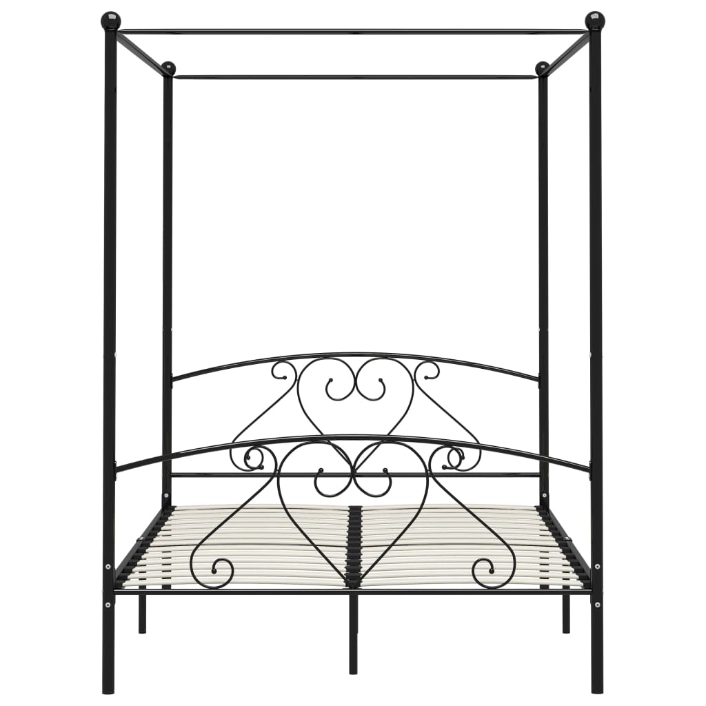 Hemelbedframe metaal zwart 140x200 cm is nu te koop bij PeponiXL, paradijselijk wonen!