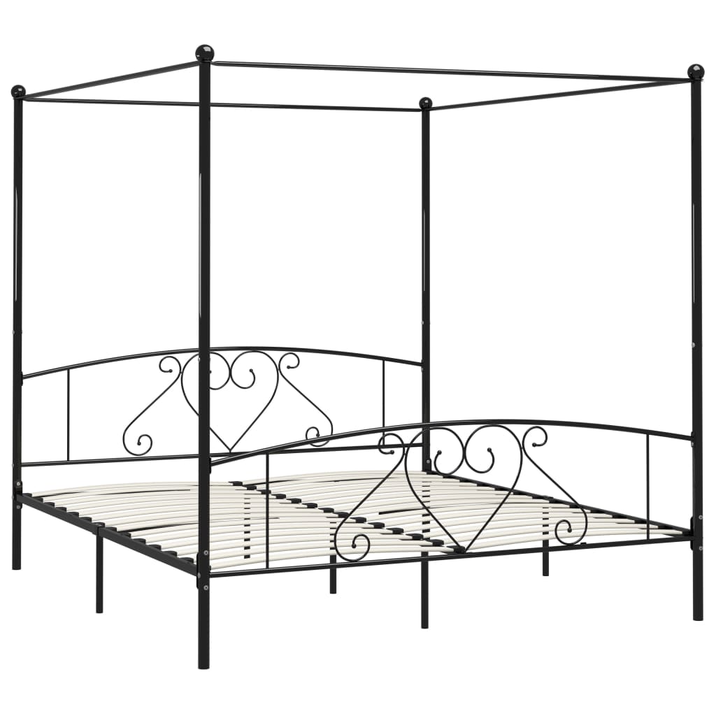Hemelbedframe metaal zwart 180x200 cm is nu te koop bij PeponiXL, paradijselijk wonen!