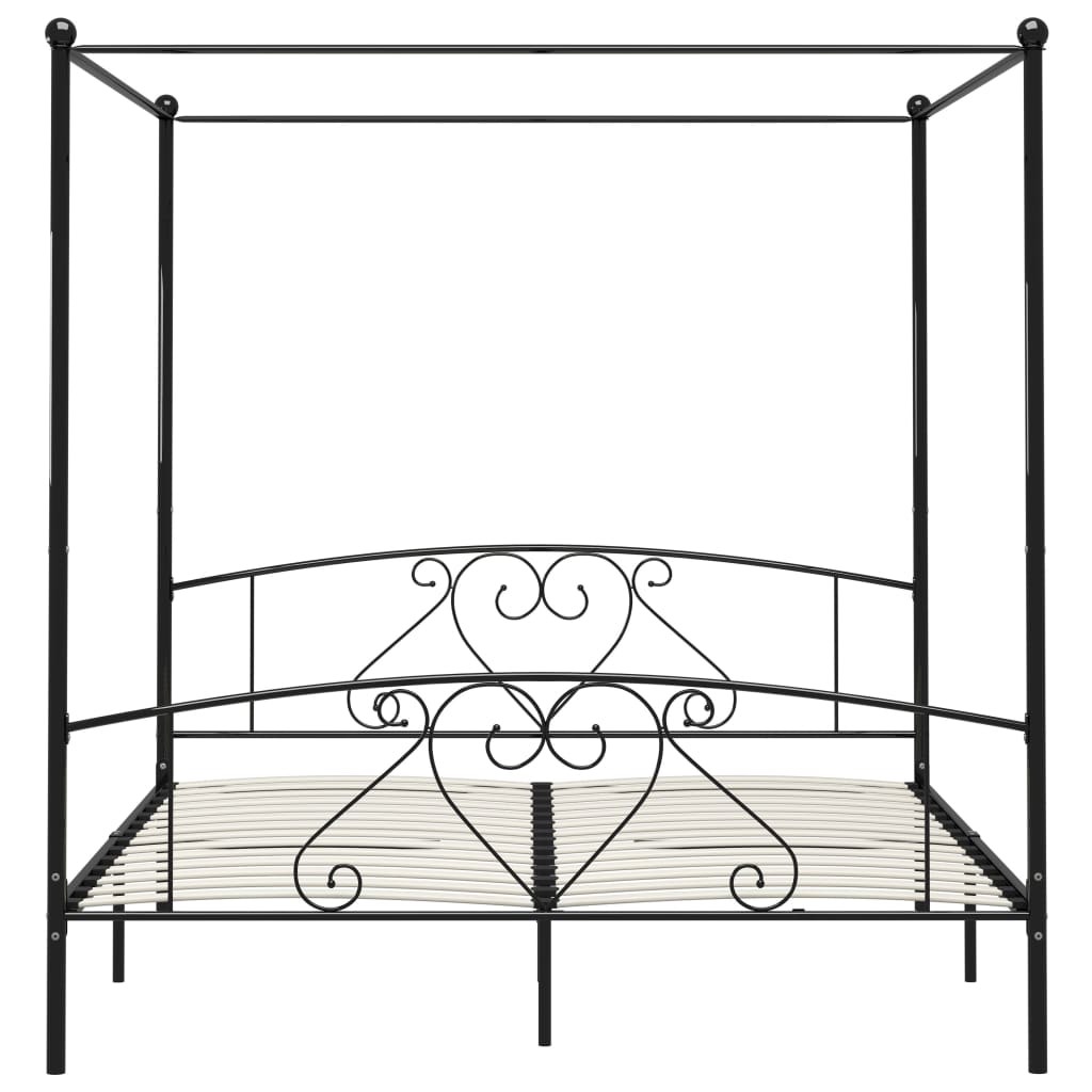 Hemelbedframe metaal zwart 180x200 cm is nu te koop bij PeponiXL, paradijselijk wonen!