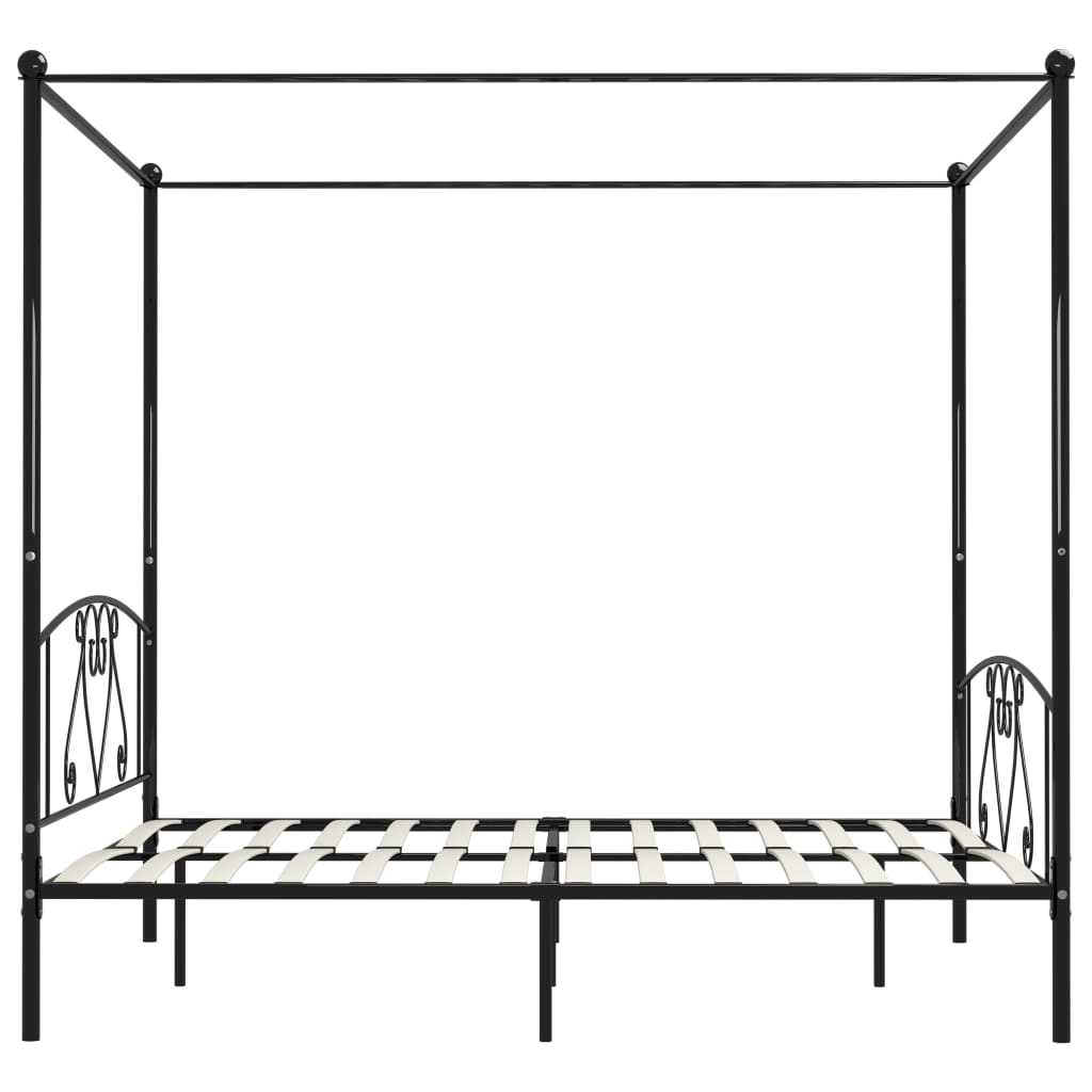 Hemelbedframe metaal zwart 180x200 cm is nu te koop bij PeponiXL, paradijselijk wonen!