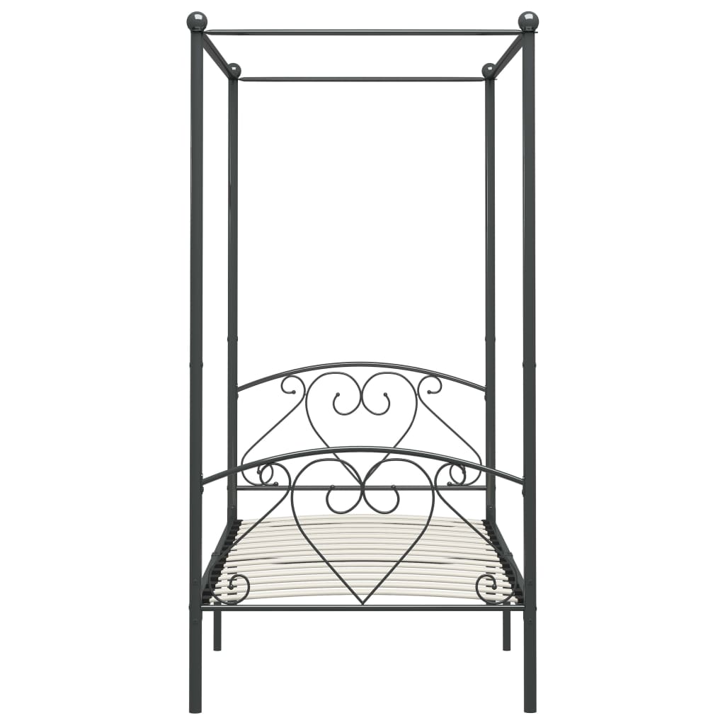 Hemelbedframe metaal grijs 100x200 cm is nu te koop bij PeponiXL, paradijselijk wonen!