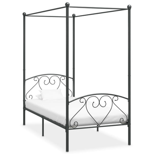 Hemelbedframe metaal grijs 120x200 cm is nu te koop bij PeponiXL, paradijselijk wonen!