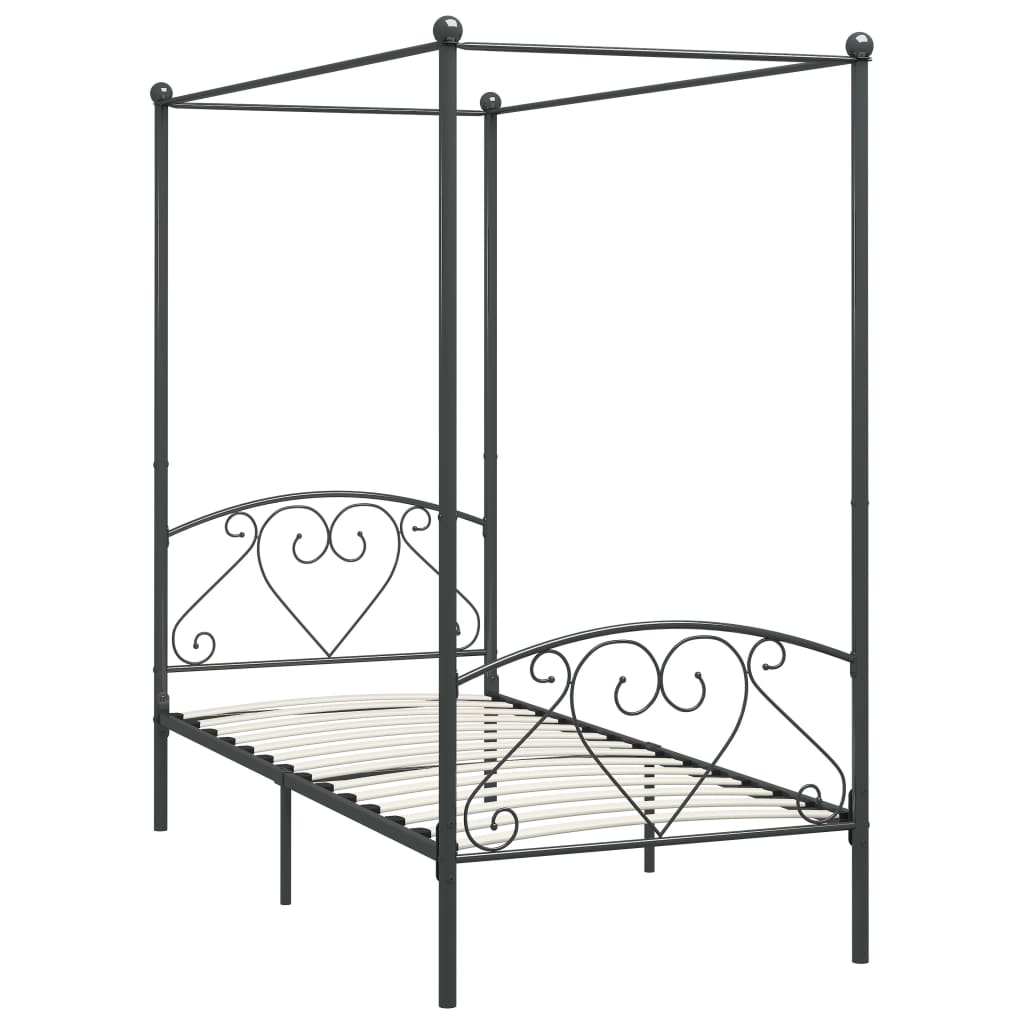 Hemelbedframe metaal grijs 120x200 cm is nu te koop bij PeponiXL, paradijselijk wonen!