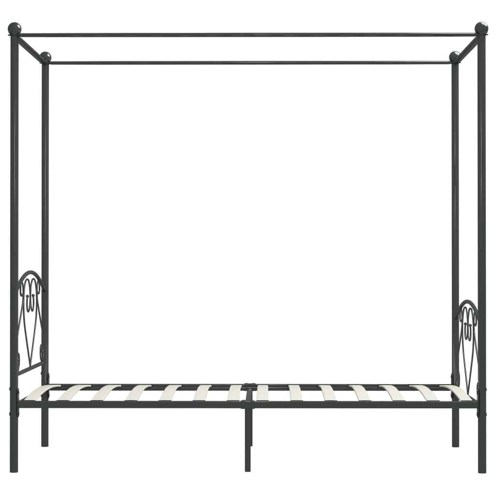 Hemelbedframe metaal grijs 120x200 cm is nu te koop bij PeponiXL, paradijselijk wonen!