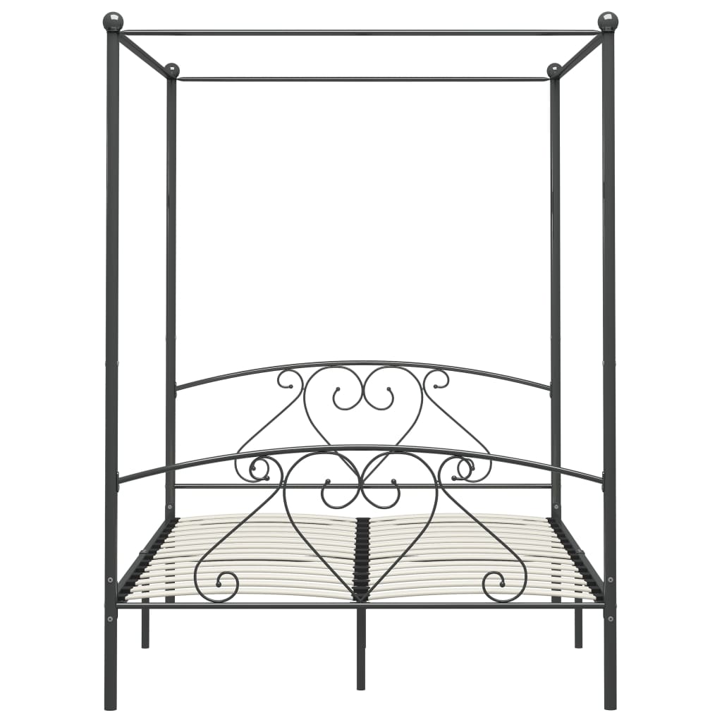 Hemelbedframe metaal grijs 140x200 cm is nu te koop bij PeponiXL, paradijselijk wonen!
