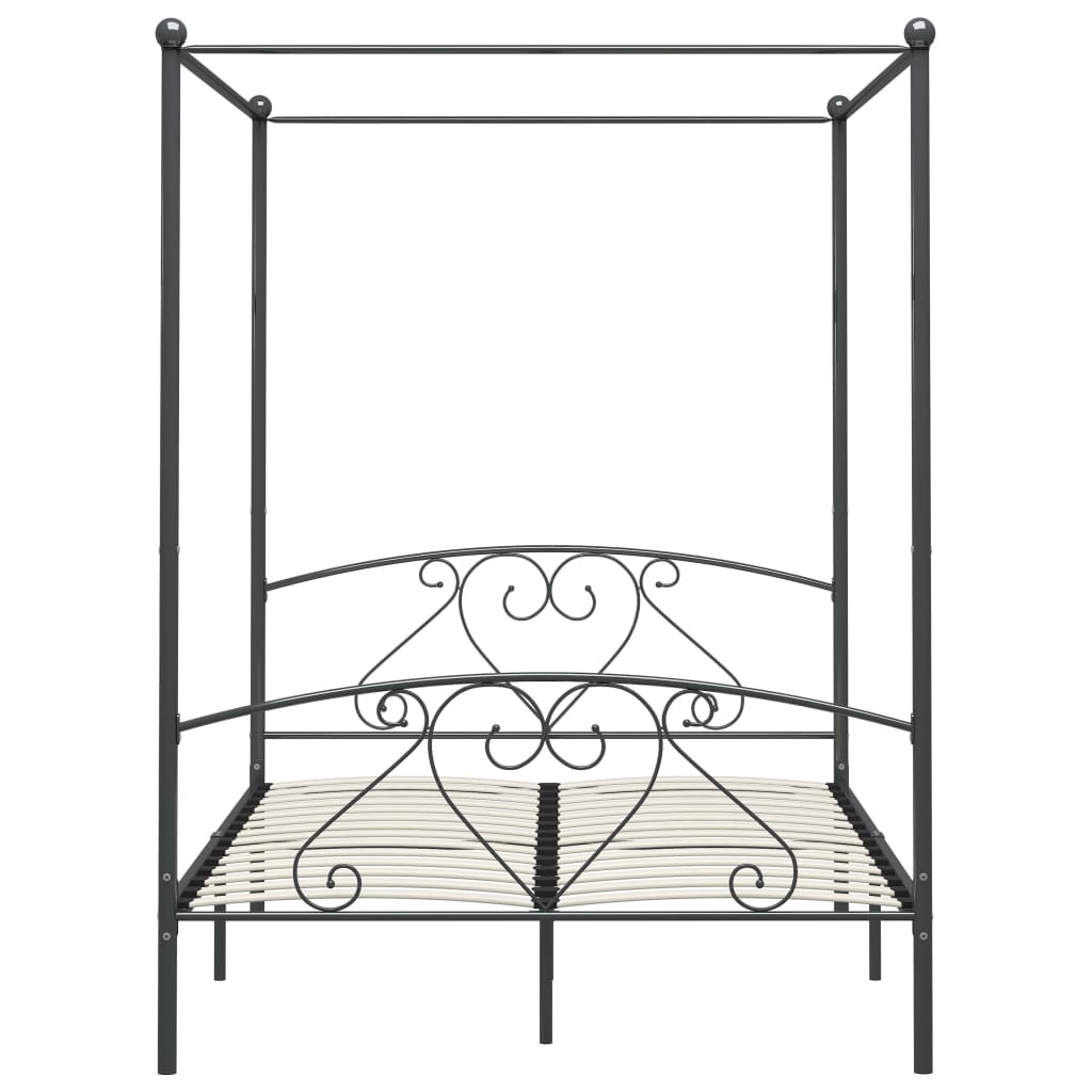 Hemelbedframe metaal grijs 160x200 cm is nu te koop bij PeponiXL, paradijselijk wonen!