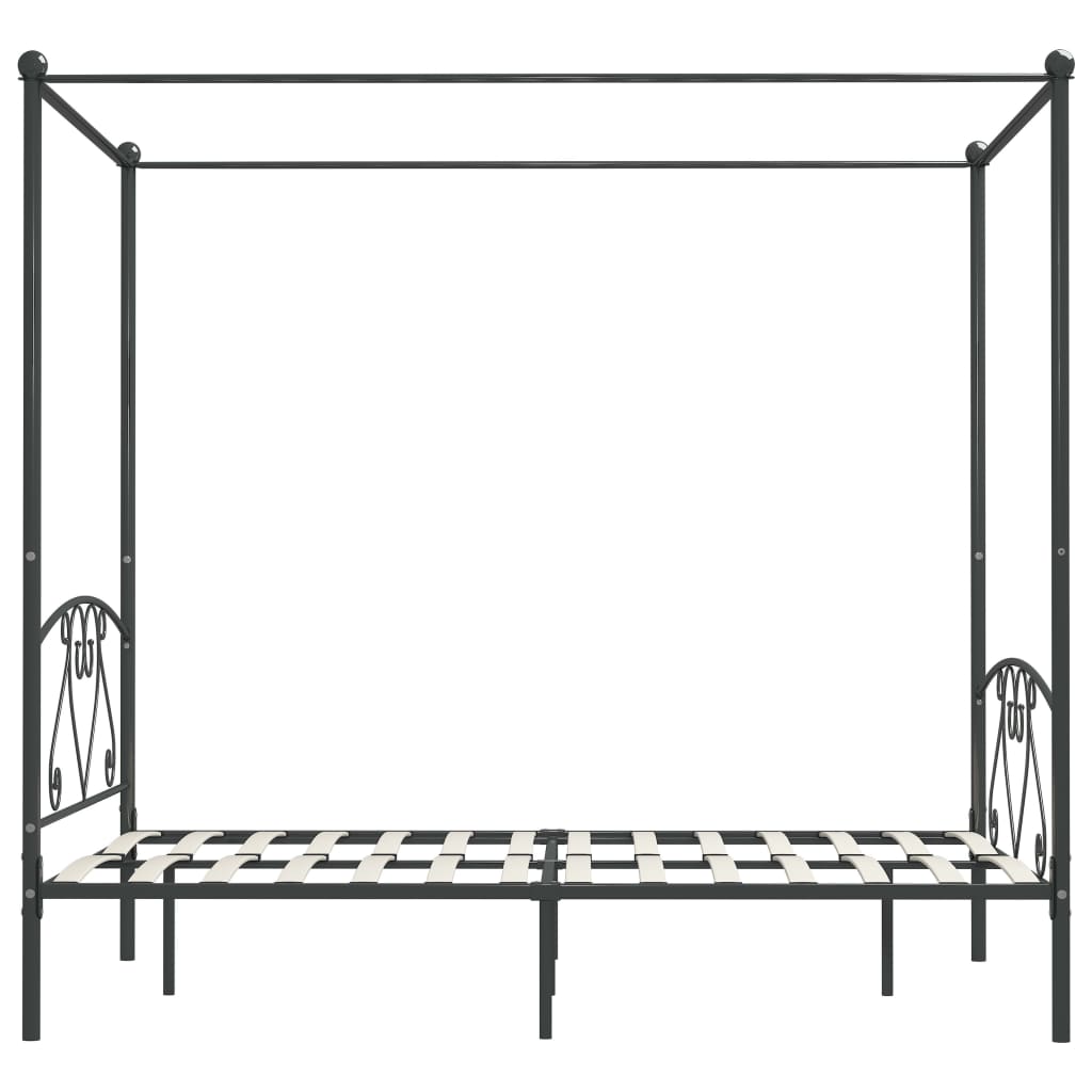 Hemelbedframe metaal grijs 160x200 cm is nu te koop bij PeponiXL, paradijselijk wonen!