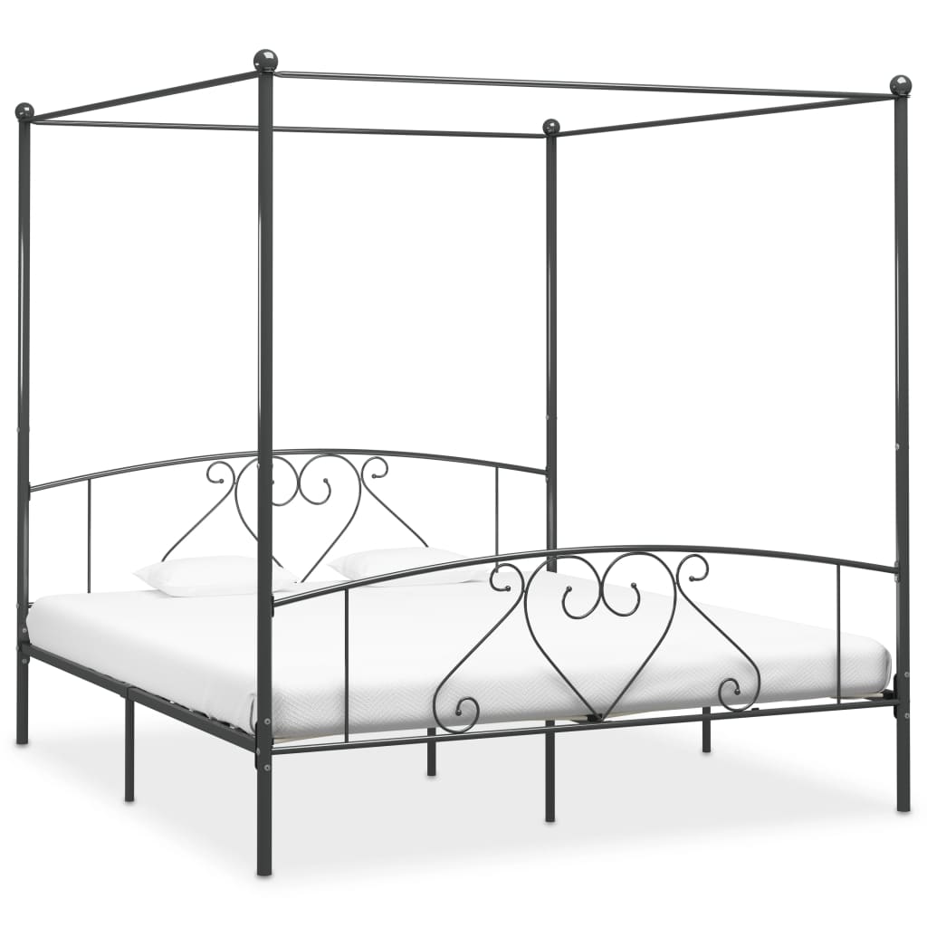 Hemelbedframe metaal grijs 180x200 cm is nu te koop bij PeponiXL, paradijselijk wonen!