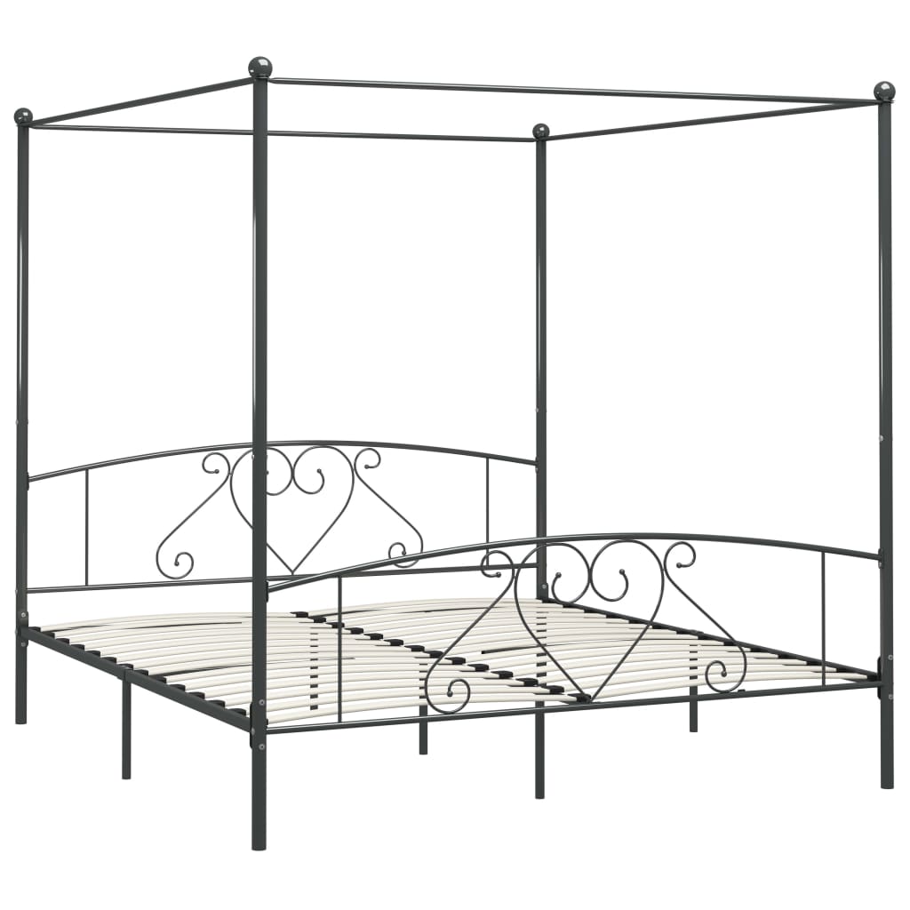 Hemelbedframe metaal grijs 180x200 cm is nu te koop bij PeponiXL, paradijselijk wonen!