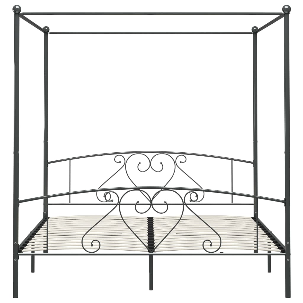 Hemelbedframe metaal grijs 180x200 cm is nu te koop bij PeponiXL, paradijselijk wonen!