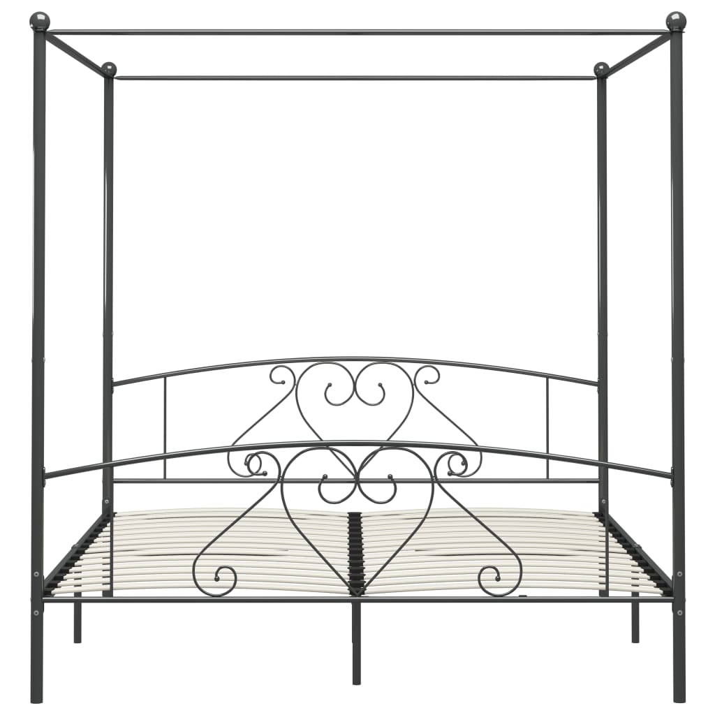 Hemelbedframe metaal grijs 200x200 cm is nu te koop bij PeponiXL, paradijselijk wonen!