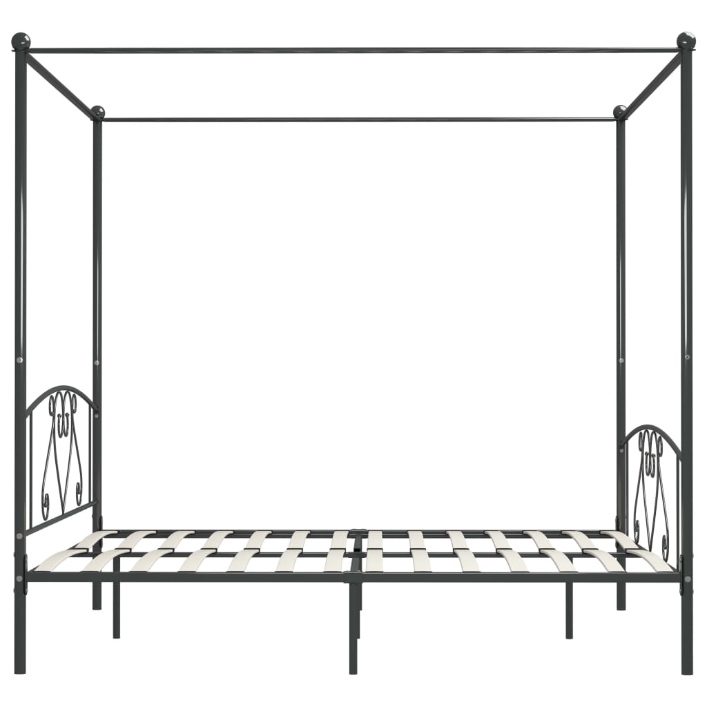 Hemelbedframe metaal grijs 200x200 cm is nu te koop bij PeponiXL, paradijselijk wonen!