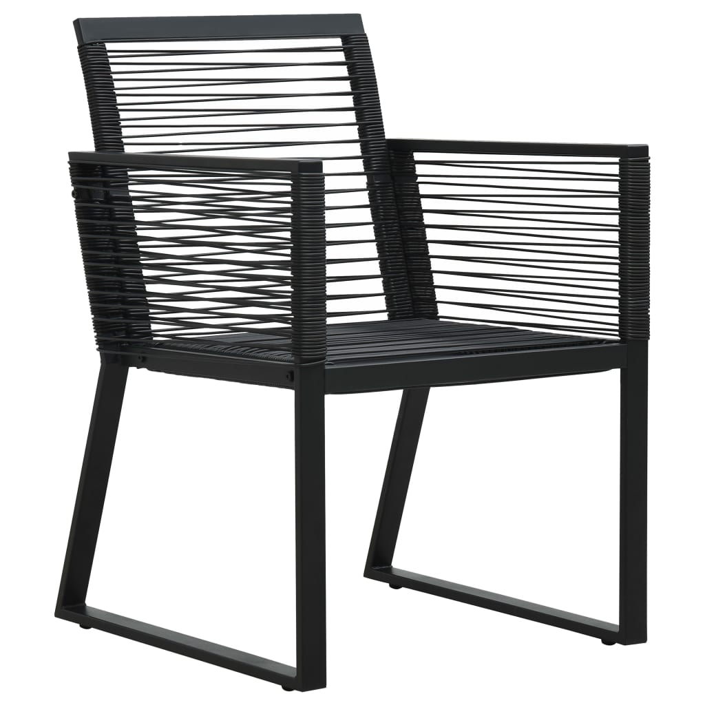 Tuinstoelen 2 st PVC-rattan zwart is nu te koop bij PeponiXL, paradijselijk wonen!