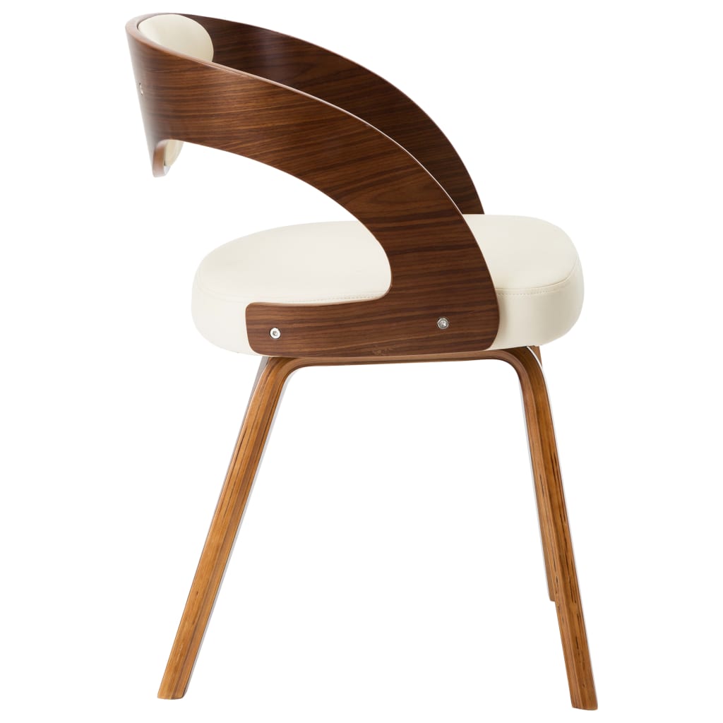 Eetkamerstoelen 6 st gebogen hout en kunstleer crème is nu te koop bij PeponiXL, paradijselijk wonen!