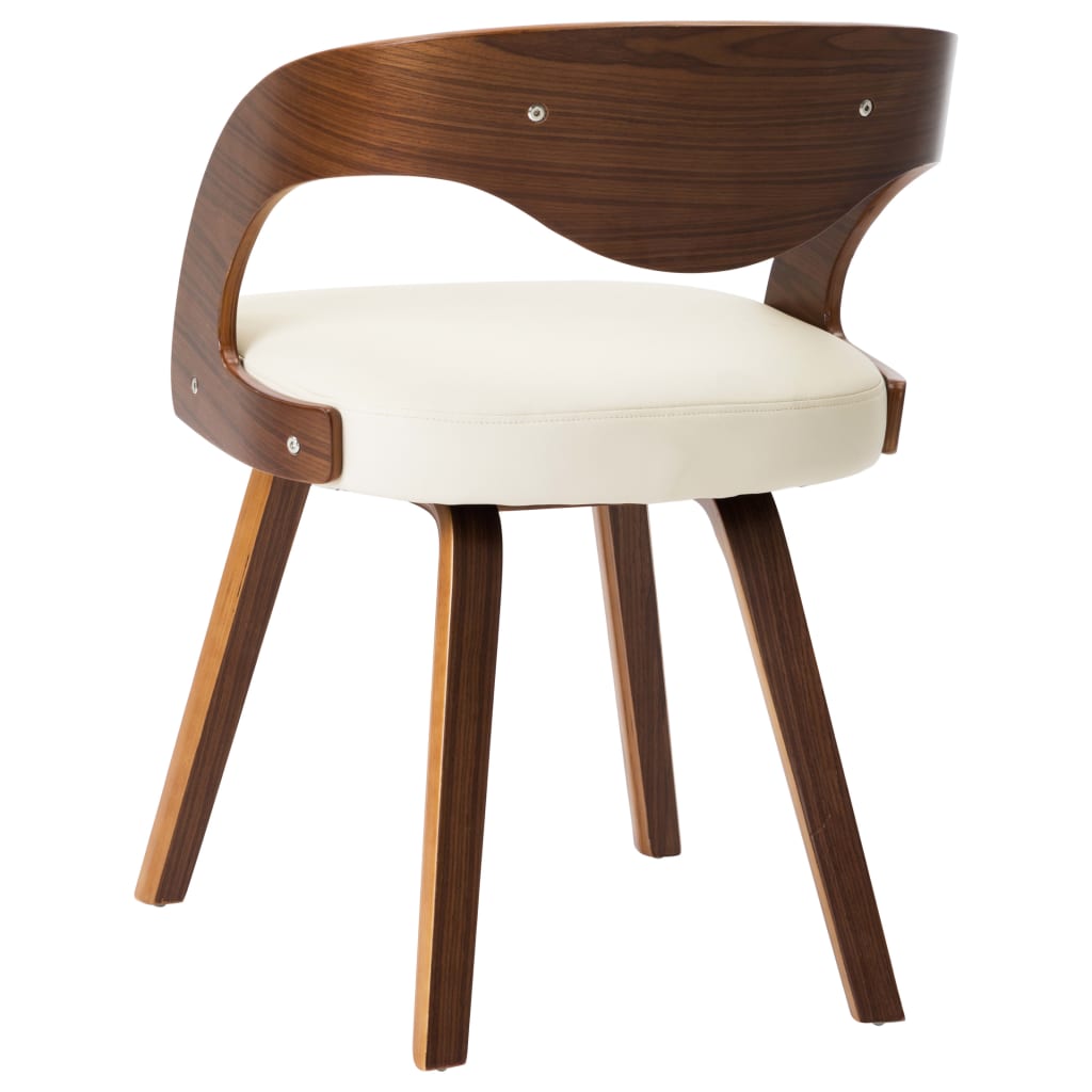 Eetkamerstoelen 6 st gebogen hout en kunstleer crème is nu te koop bij PeponiXL, paradijselijk wonen!