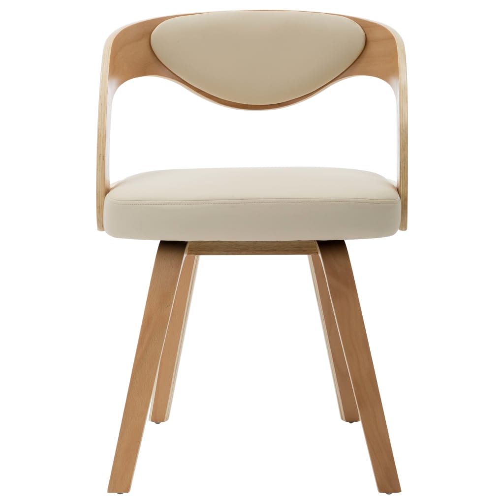 Eetkamerstoelen 6 st gebogen hout en kunstleer crème is nu te koop bij PeponiXL, paradijselijk wonen!