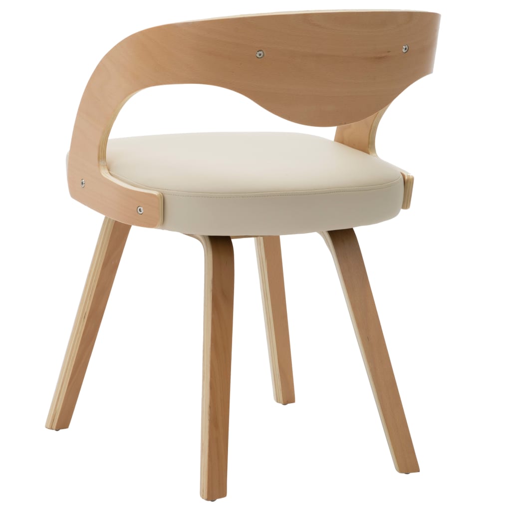 Eetkamerstoelen 6 st gebogen hout en kunstleer crème is nu te koop bij PeponiXL, paradijselijk wonen!