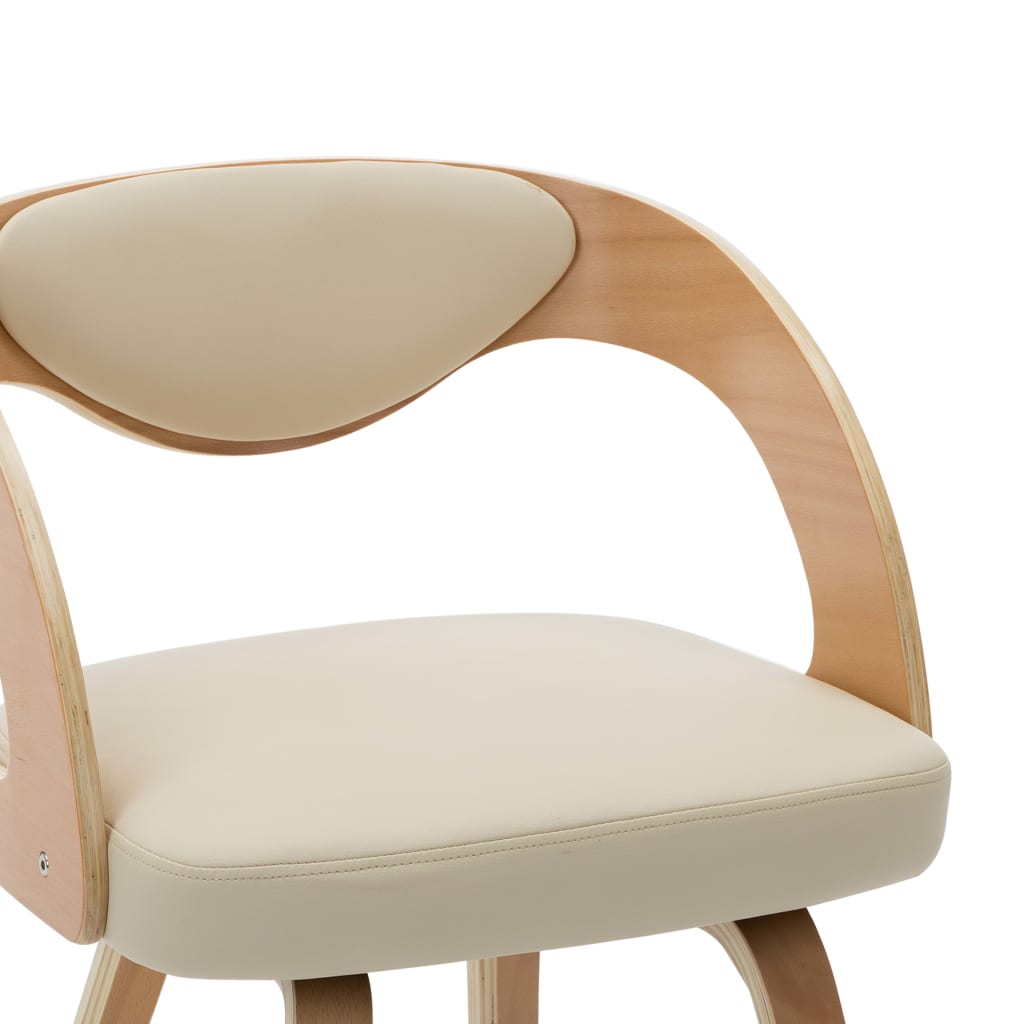 Eetkamerstoelen 6 st gebogen hout en kunstleer crème is nu te koop bij PeponiXL, paradijselijk wonen!