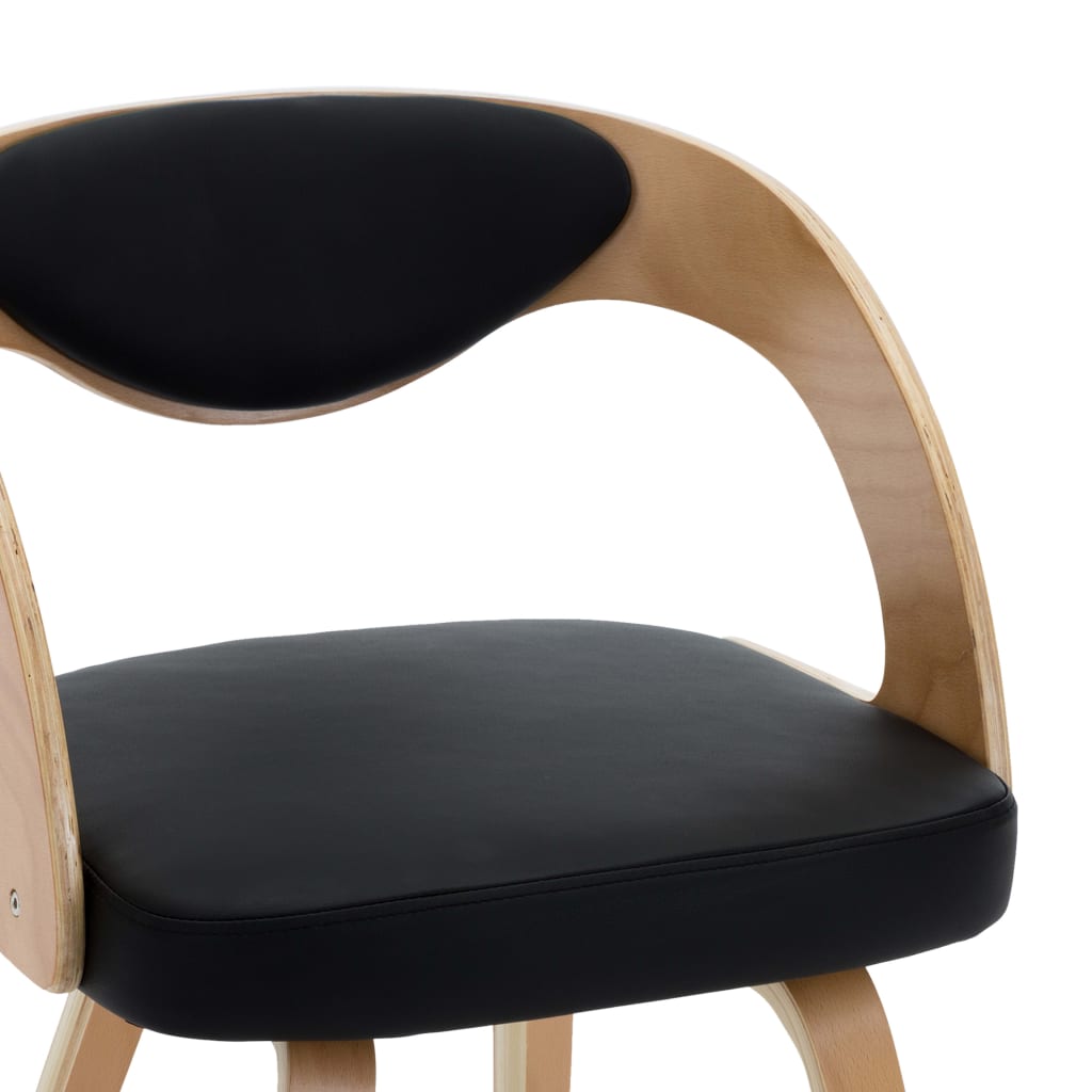 Eetkamerstoelen 4 st gebogen hout en kunstleer zwart is nu te koop bij PeponiXL, paradijselijk wonen!