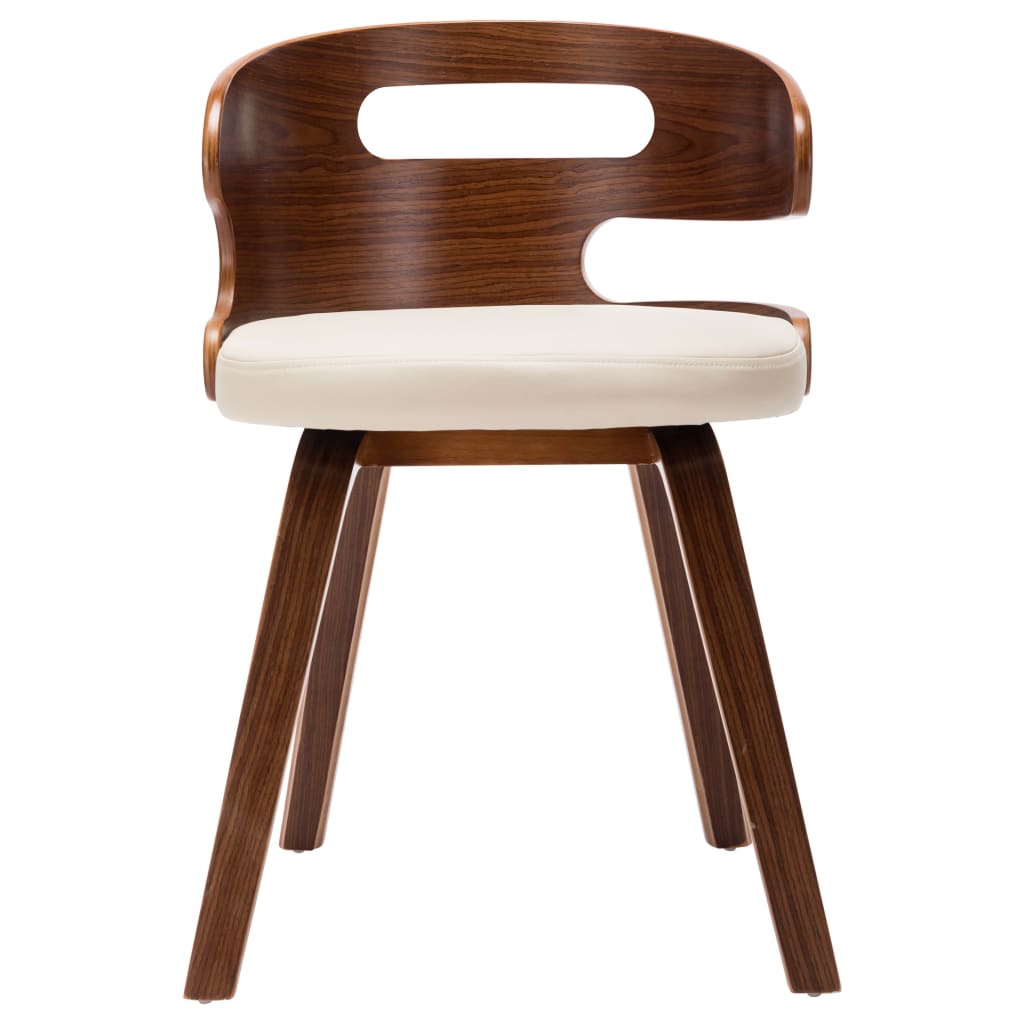 Eetkamerstoelen 6 st gebogen hout en kunstleer crème is nu te koop bij PeponiXL, paradijselijk wonen!