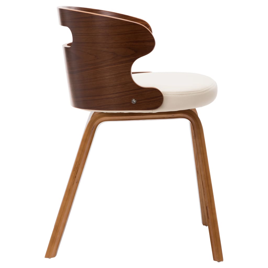 Eetkamerstoelen 6 st gebogen hout en kunstleer crème is nu te koop bij PeponiXL, paradijselijk wonen!