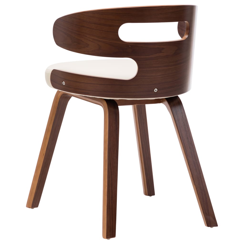Eetkamerstoelen 6 st gebogen hout en kunstleer crème is nu te koop bij PeponiXL, paradijselijk wonen!