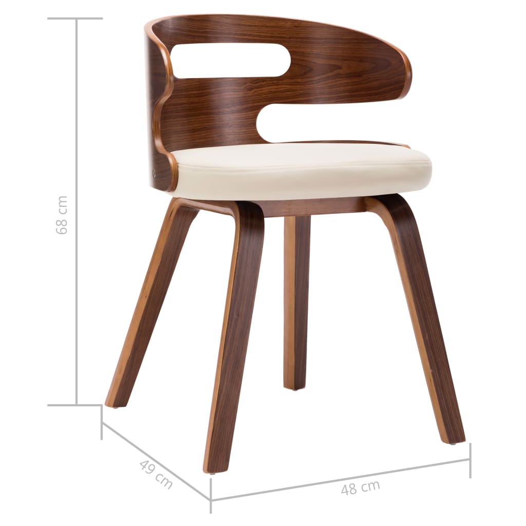 Eetkamerstoelen 6 st gebogen hout en kunstleer crème is nu te koop bij PeponiXL, paradijselijk wonen!