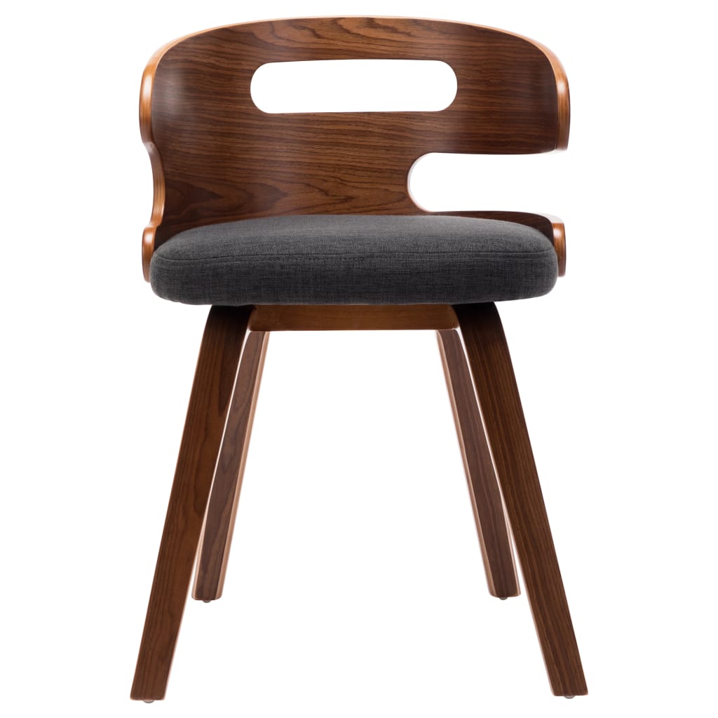 Eetkamerstoelen 4 st gebogen hout en stof donkergrijs is nu te koop bij PeponiXL, paradijselijk wonen!