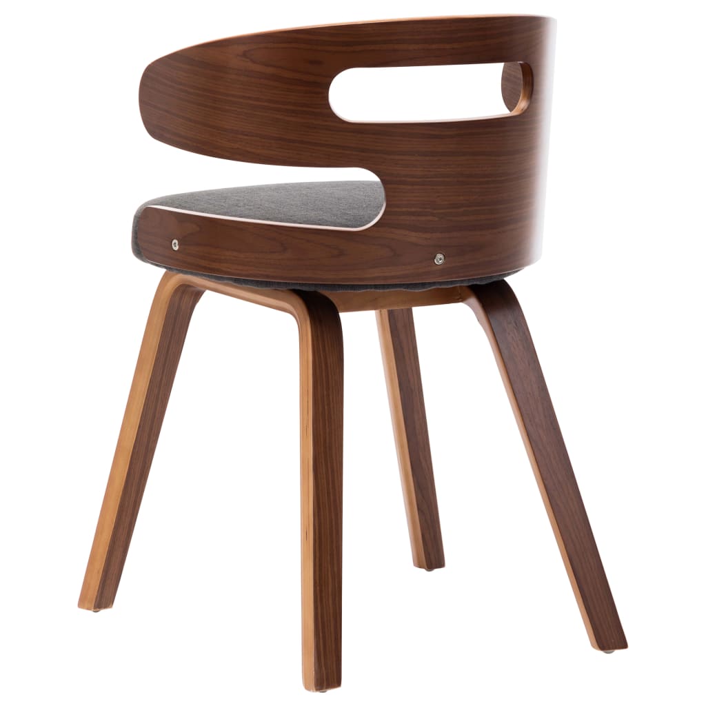 Eetkamerstoelen 4 st gebogen hout en stof donkergrijs is nu te koop bij PeponiXL, paradijselijk wonen!