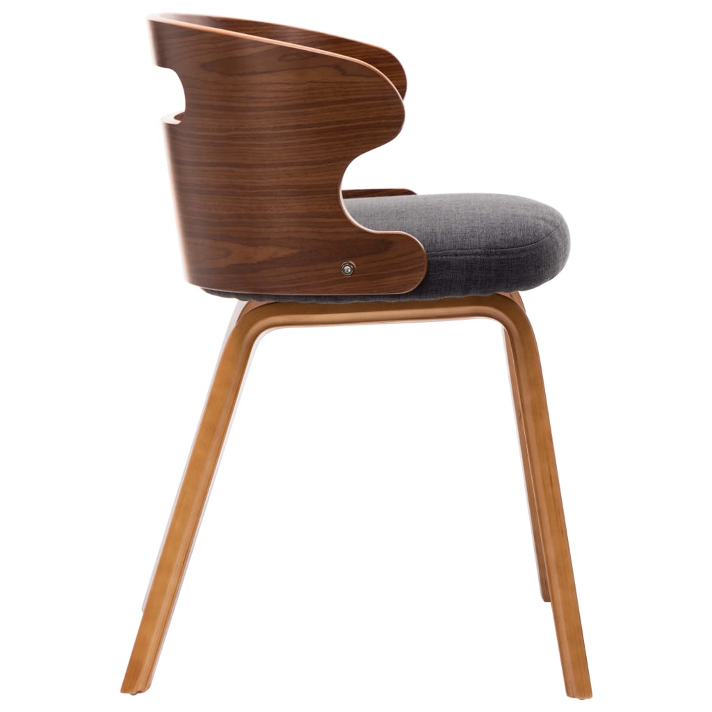 Eetkamerstoelen 6 st gebogen hout en stof donkergrijs is nu te koop bij PeponiXL, paradijselijk wonen!