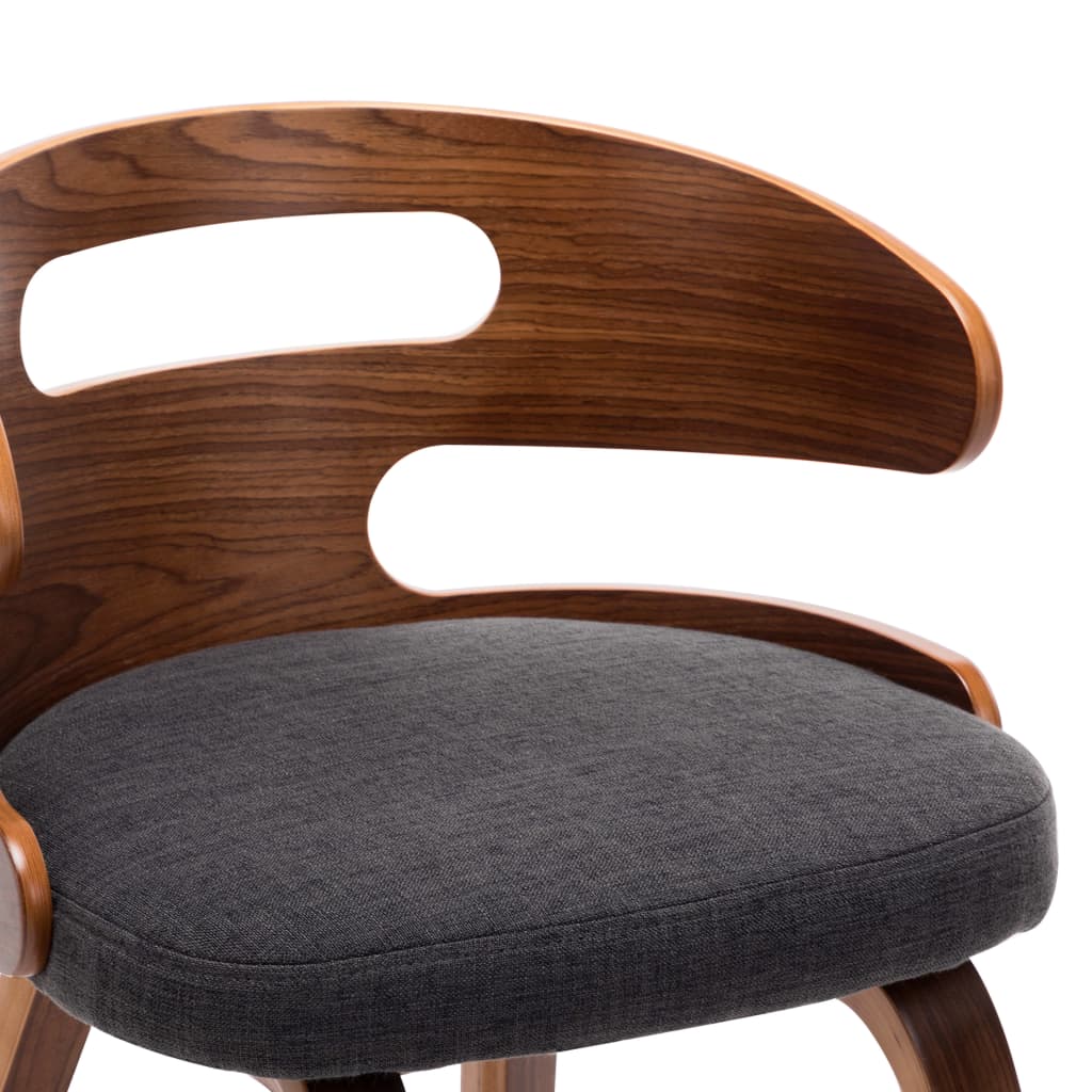Eetkamerstoelen 6 st gebogen hout en stof donkergrijs is nu te koop bij PeponiXL, paradijselijk wonen!