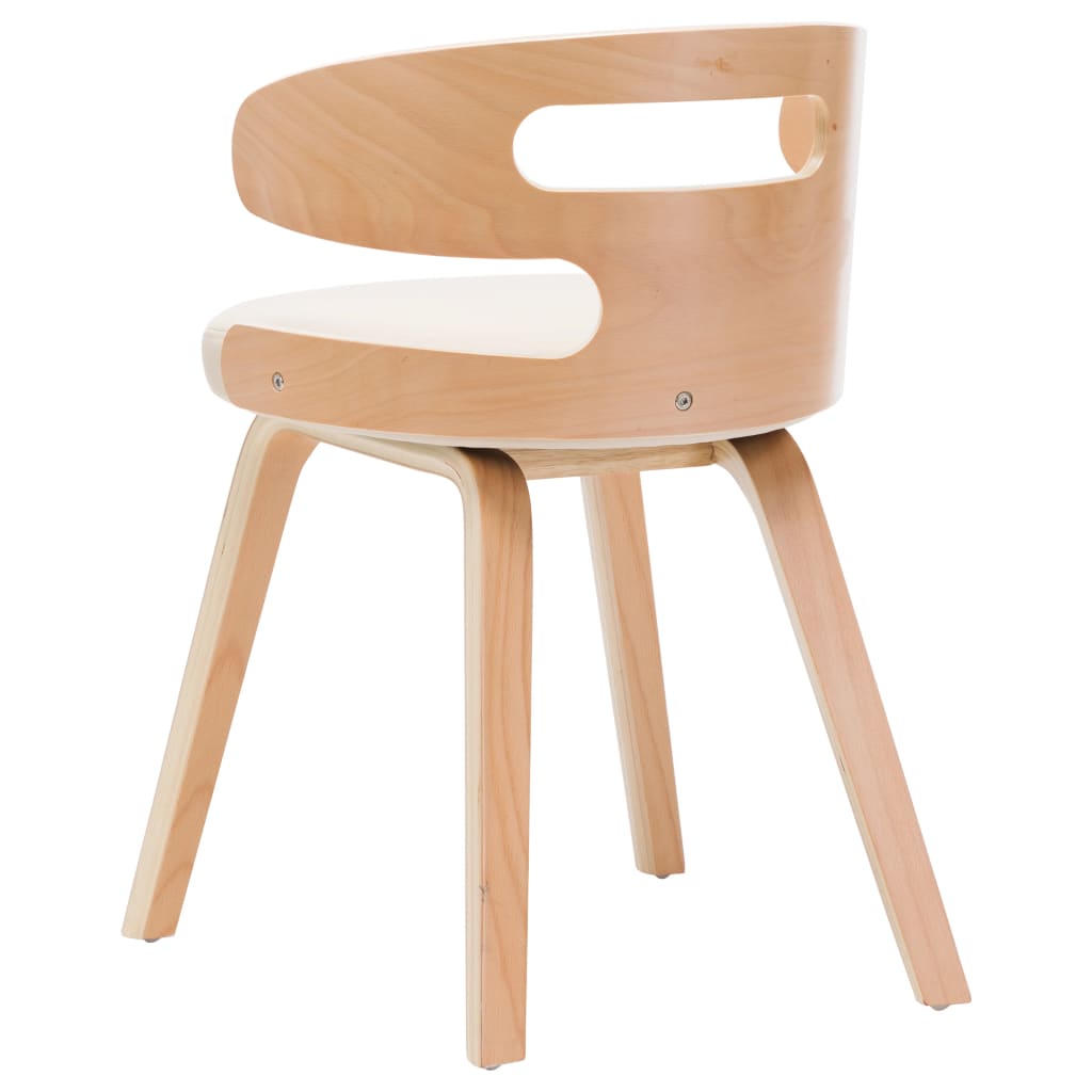 Eetkamerstoelen 6 st gebogen hout en kunstleer crème is nu te koop bij PeponiXL, paradijselijk wonen!