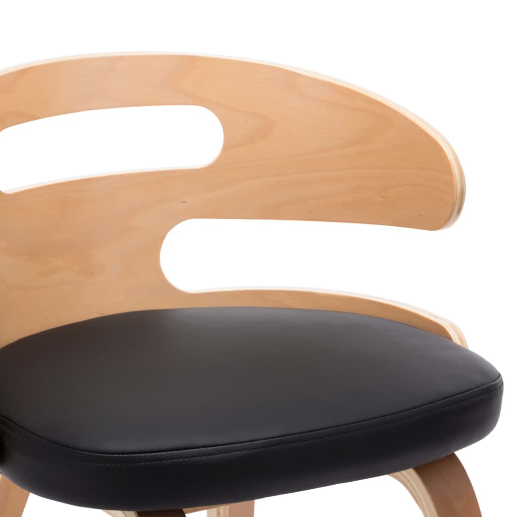 Eetkamerstoelen 4 st gebogen hout en kunstleer zwart is nu te koop bij PeponiXL, paradijselijk wonen!