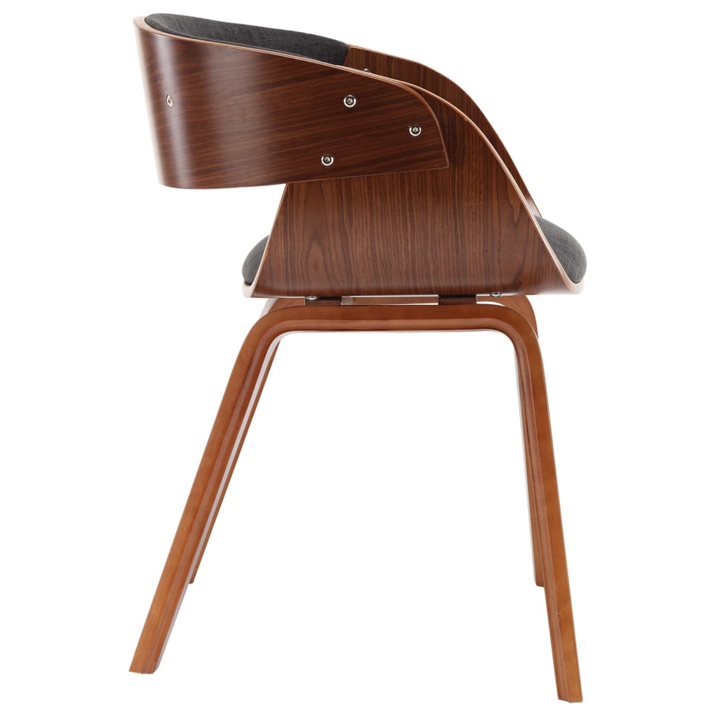Eetkamerstoelen 6 st gebogen hout en stof grijs is nu te koop bij PeponiXL, paradijselijk wonen!